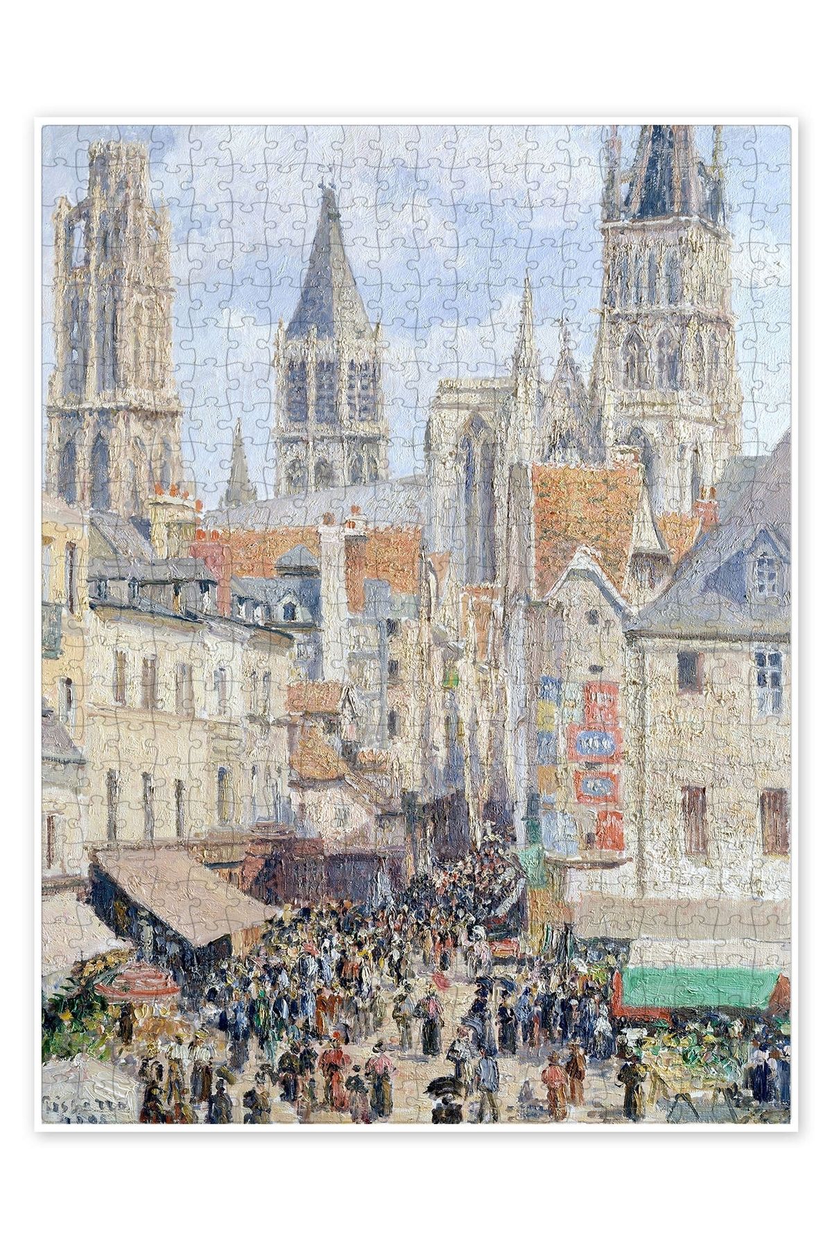 Jeronkarji Rue de l'Epicerie, Rouen 500 Parça Puzzle Yapboz Şehir Manzara Temalı Hobilik
