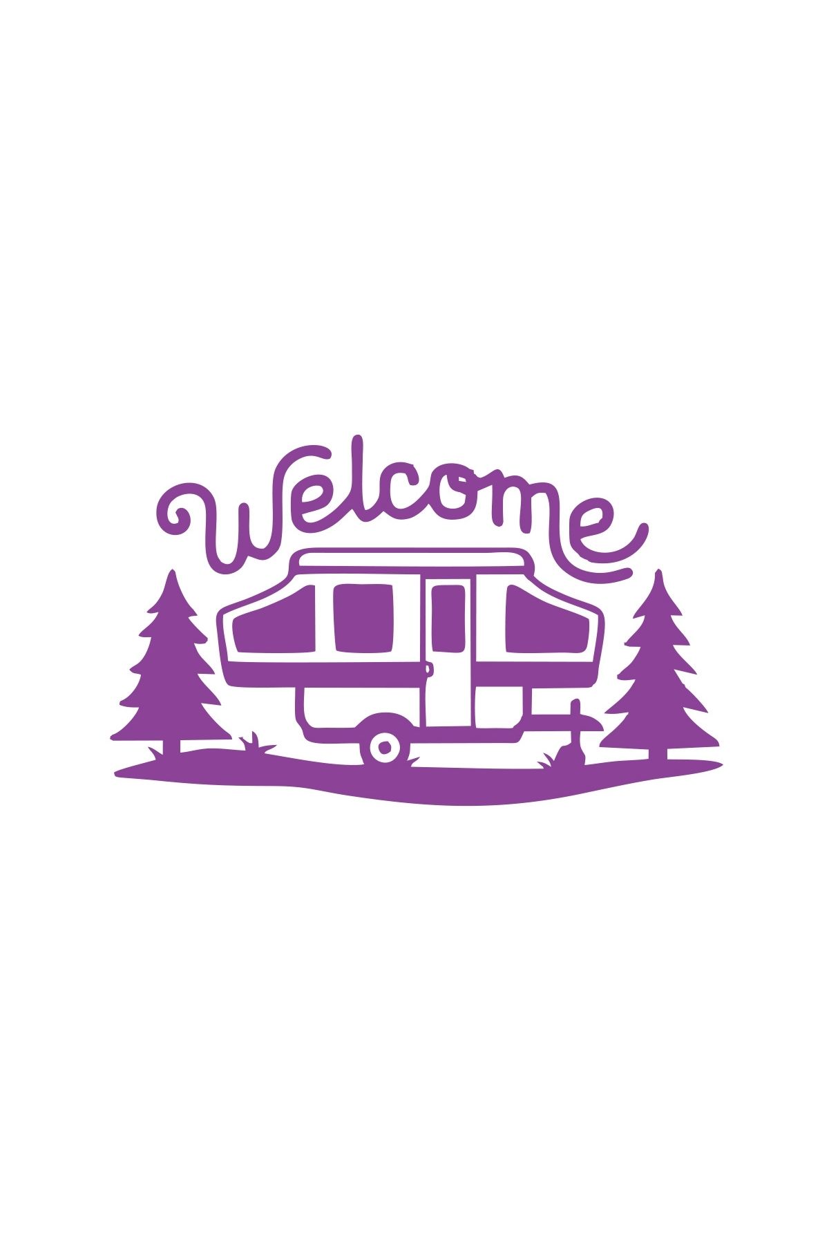 Reysa Tasarım Welcome Karavan Sticker 17x17 Cm Mor