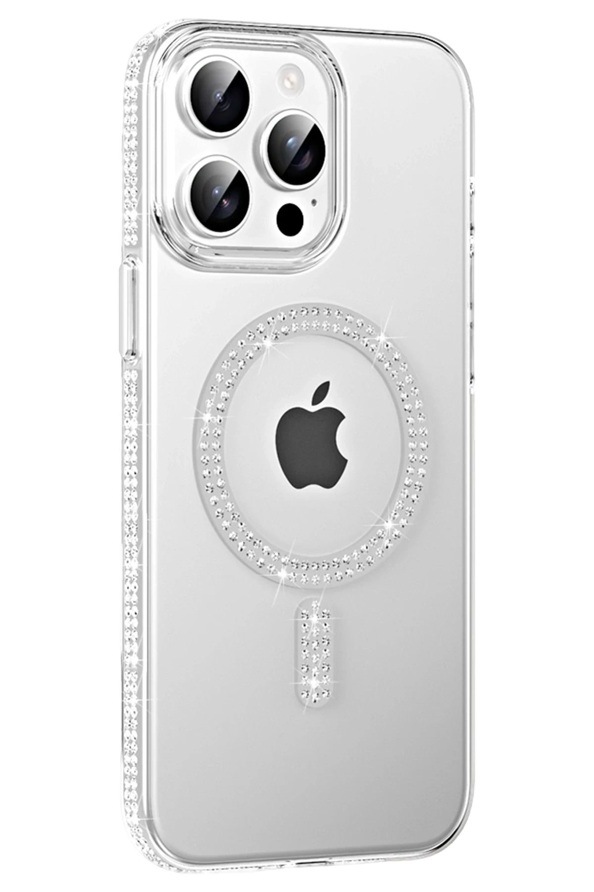 CepteToptan Joko Apple iPhone 15 Pro Move Taşlı Magsafe Kapak - Natural Grey