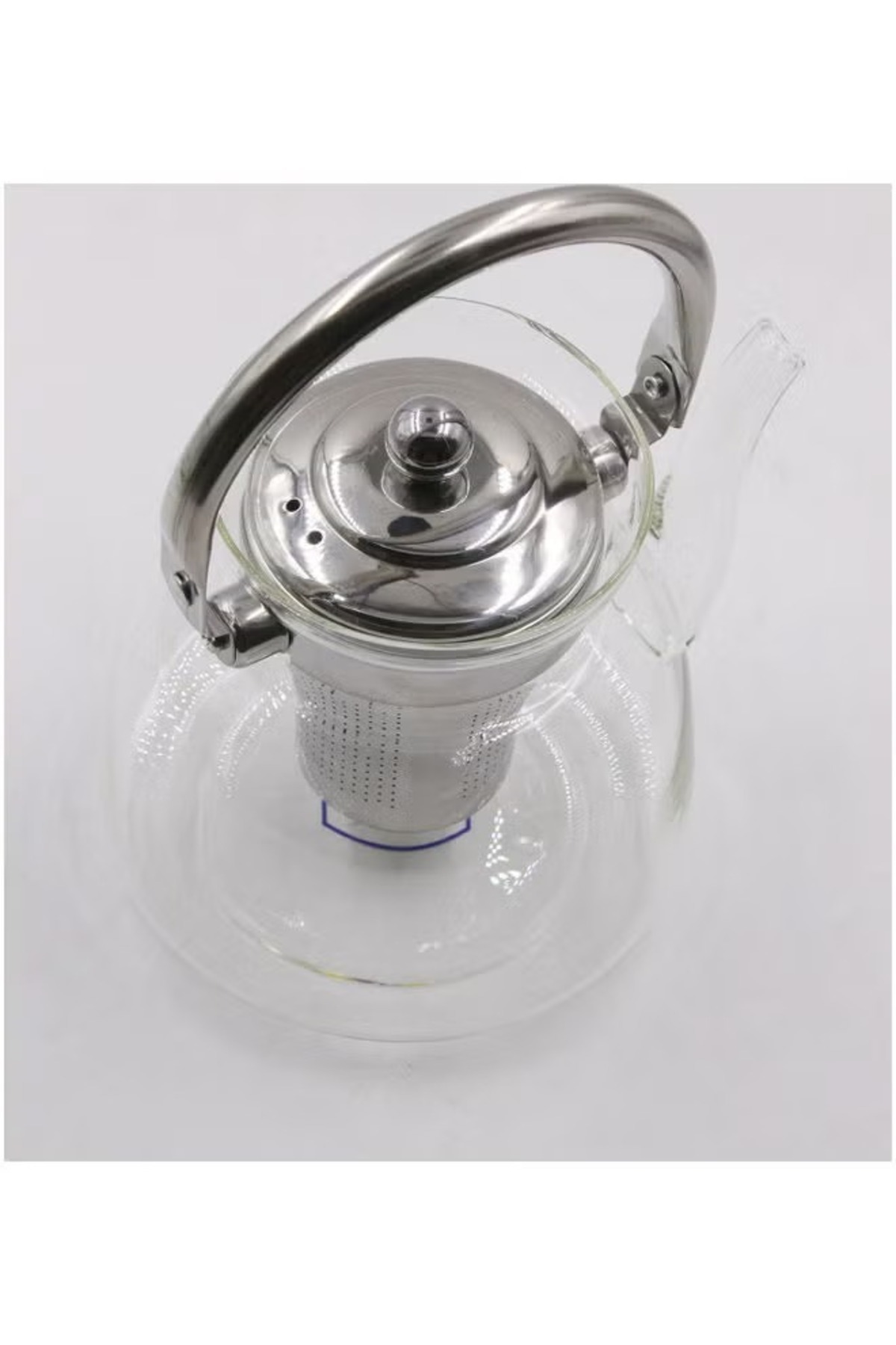 إبريق شاي زجاجي مع فلتر من الفولاذ المقاوم للصدأ شفاف 1400 مل
