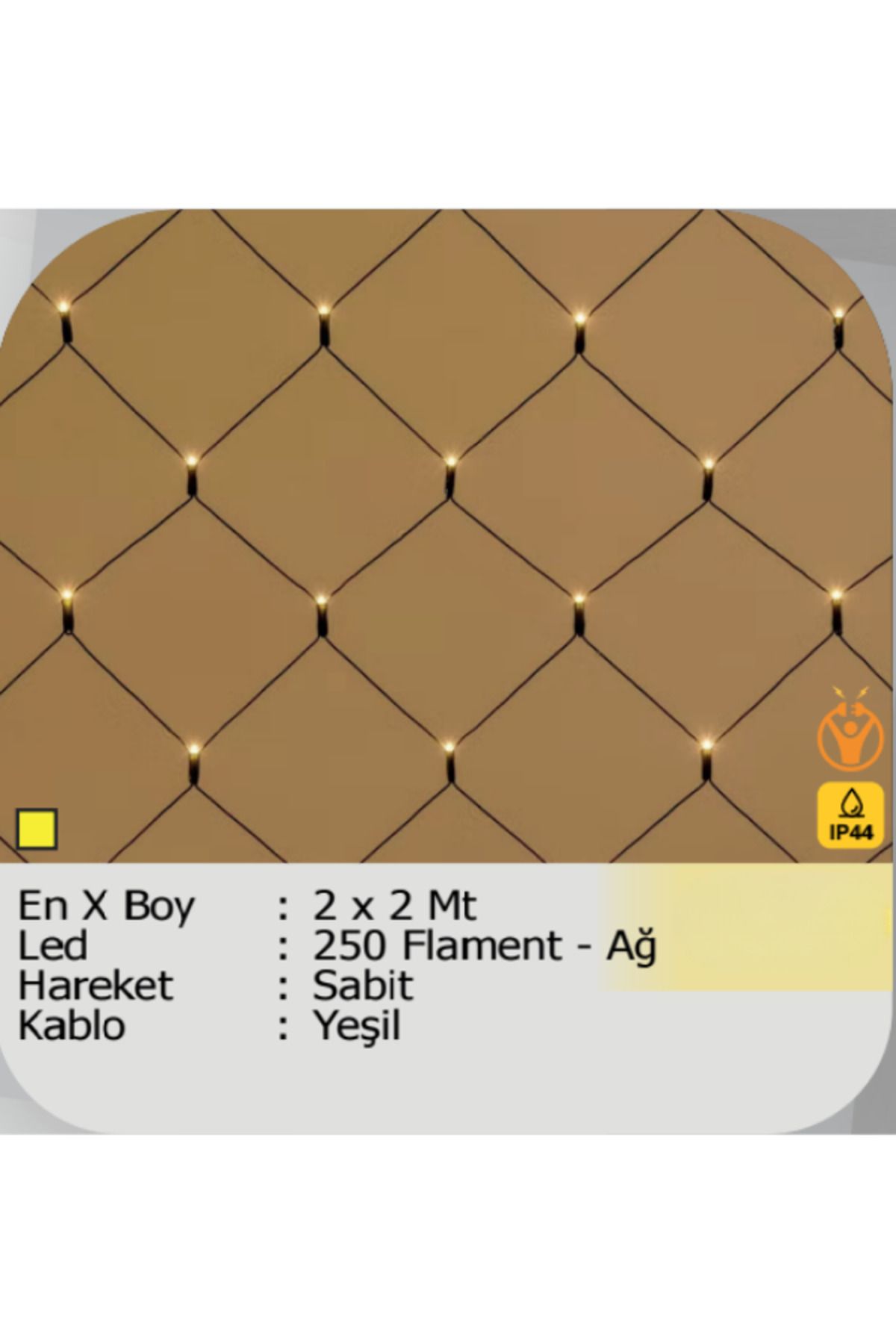 ELKHOUSE ElektrikHouse LED Peri Işığı 250 FLAMENT AĞ 2X2 METRE