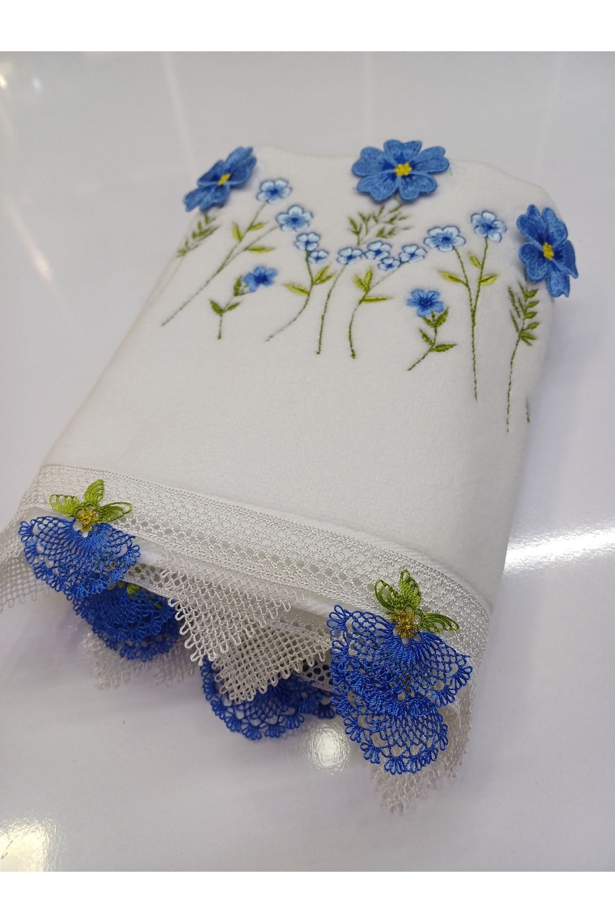 Butik El örgüsü oyalı el havlusu