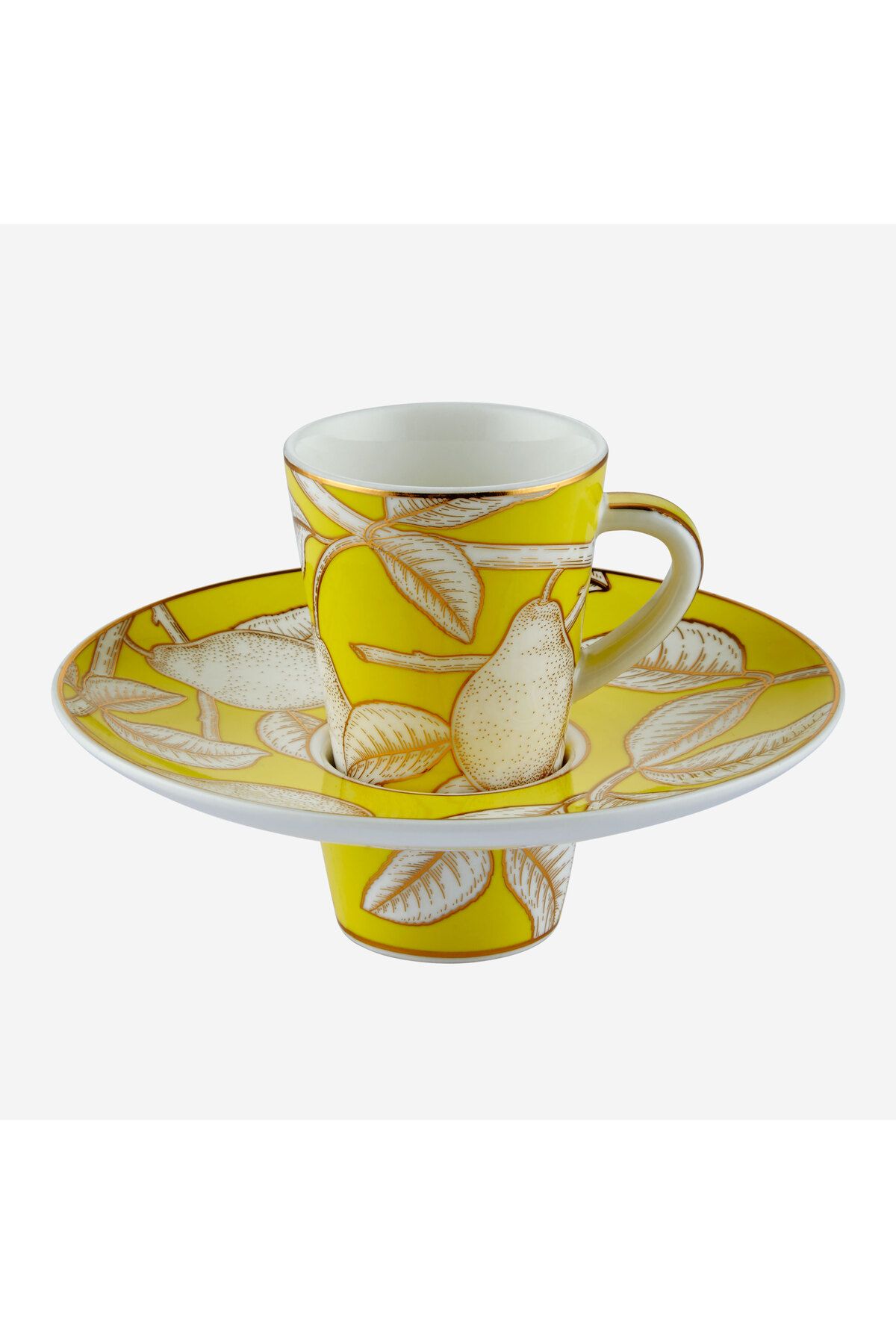 CHIARA ALESSI Ravello Sarı Porselen Kahve Fincan Seti 100 Ml