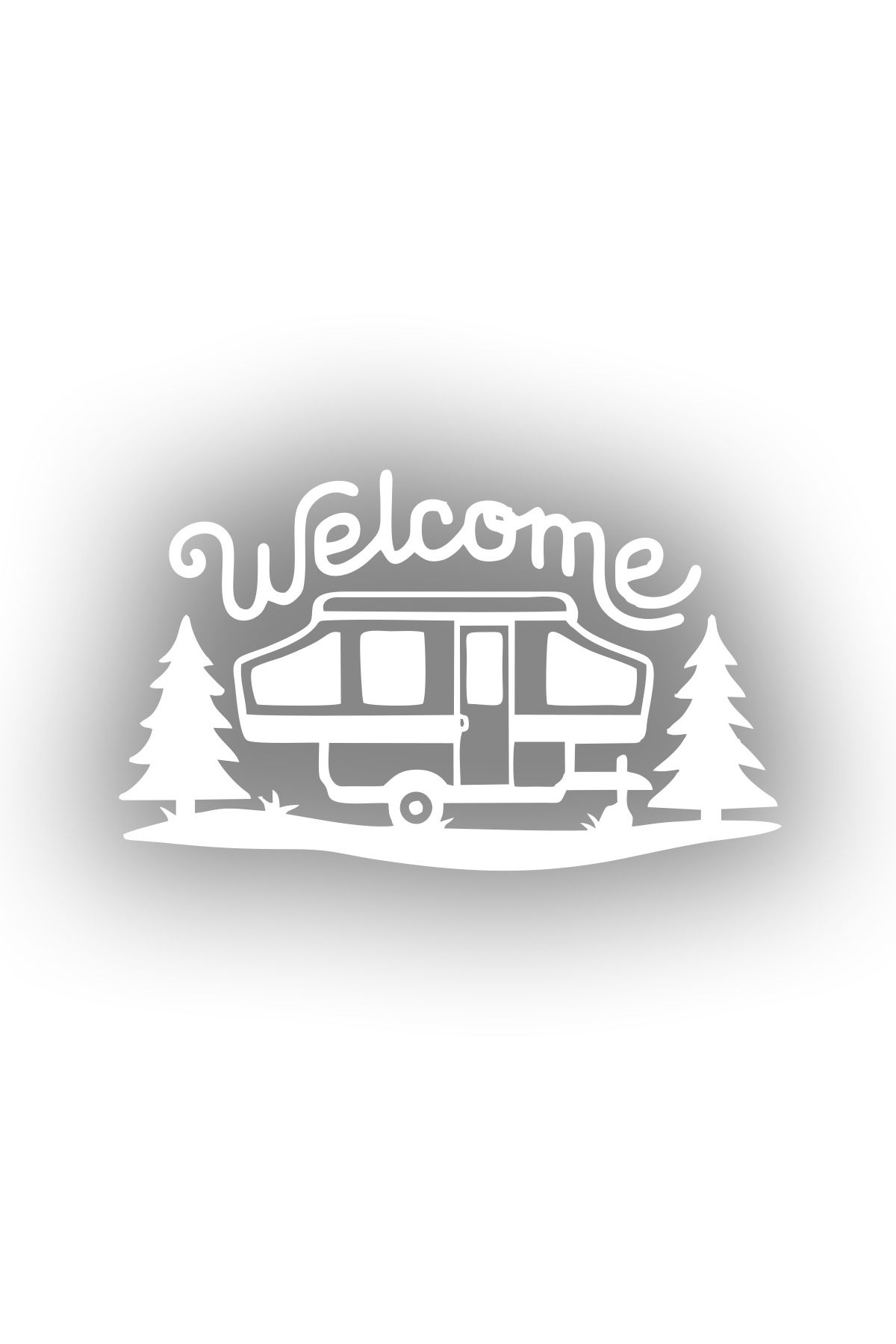 Reysa Tasarım Welcome Karavan Sticker 17x17 Cm Beyaz