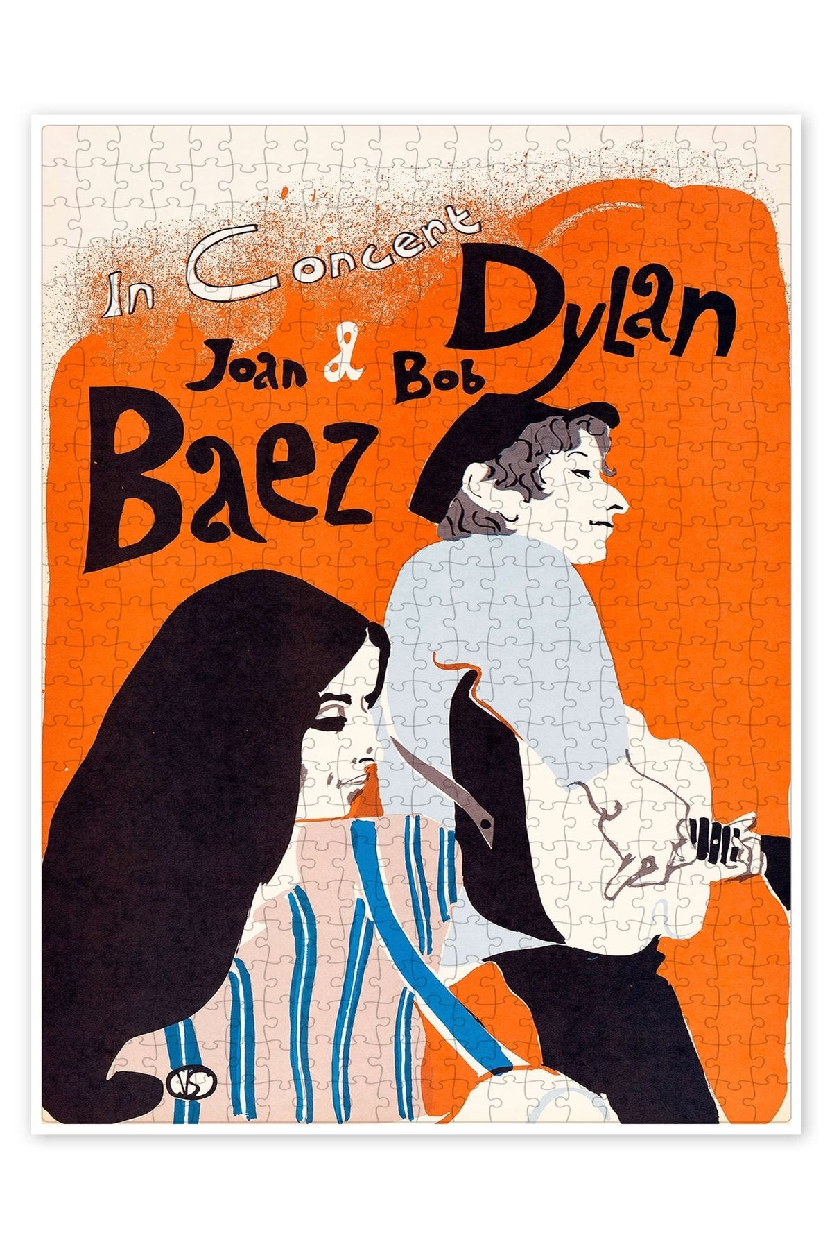 Jeronkarji Bob Dylan ve Joan Baez konseri 500 Parça Puzzle Yapboz Klasik Film Temalı