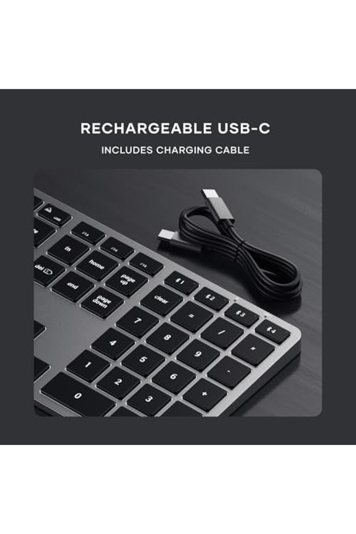 Satechi-Slim X3 Bluetooth Backlit Keyboard With Numeric Keypad – Illuminated Keys & Multi-Device S 4