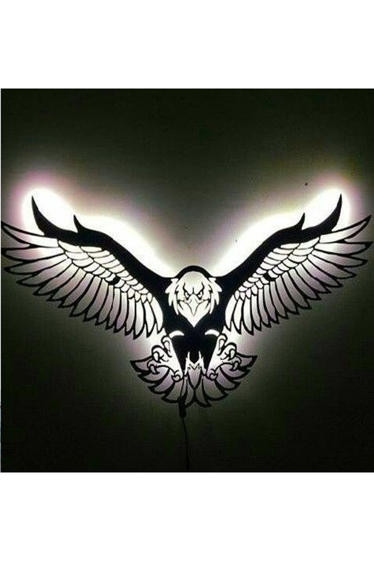 Şirin Lazer LED IŞIKLI KARTAL DUVAR DEKORU AHŞAP MDF