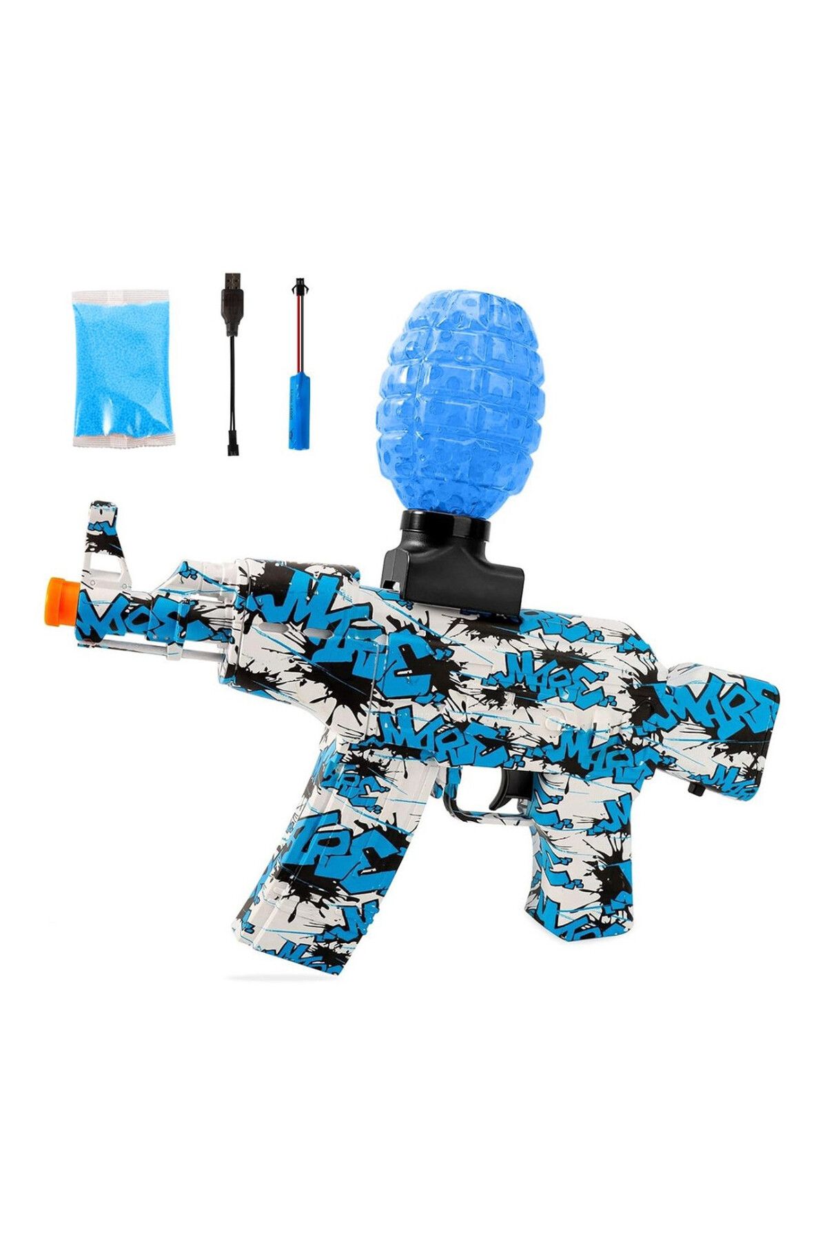Ely Oyuncak Silah M416 Elektrikli Blaster Oyuncak Jel Tabancası Seri Atım 5 Paket Mermi