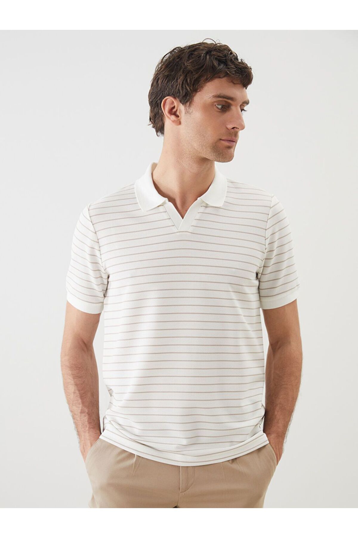 LC Waikiki SOUTHBLUE Polo Yaka Kısa Kollu Çizgili Erkek Tişört