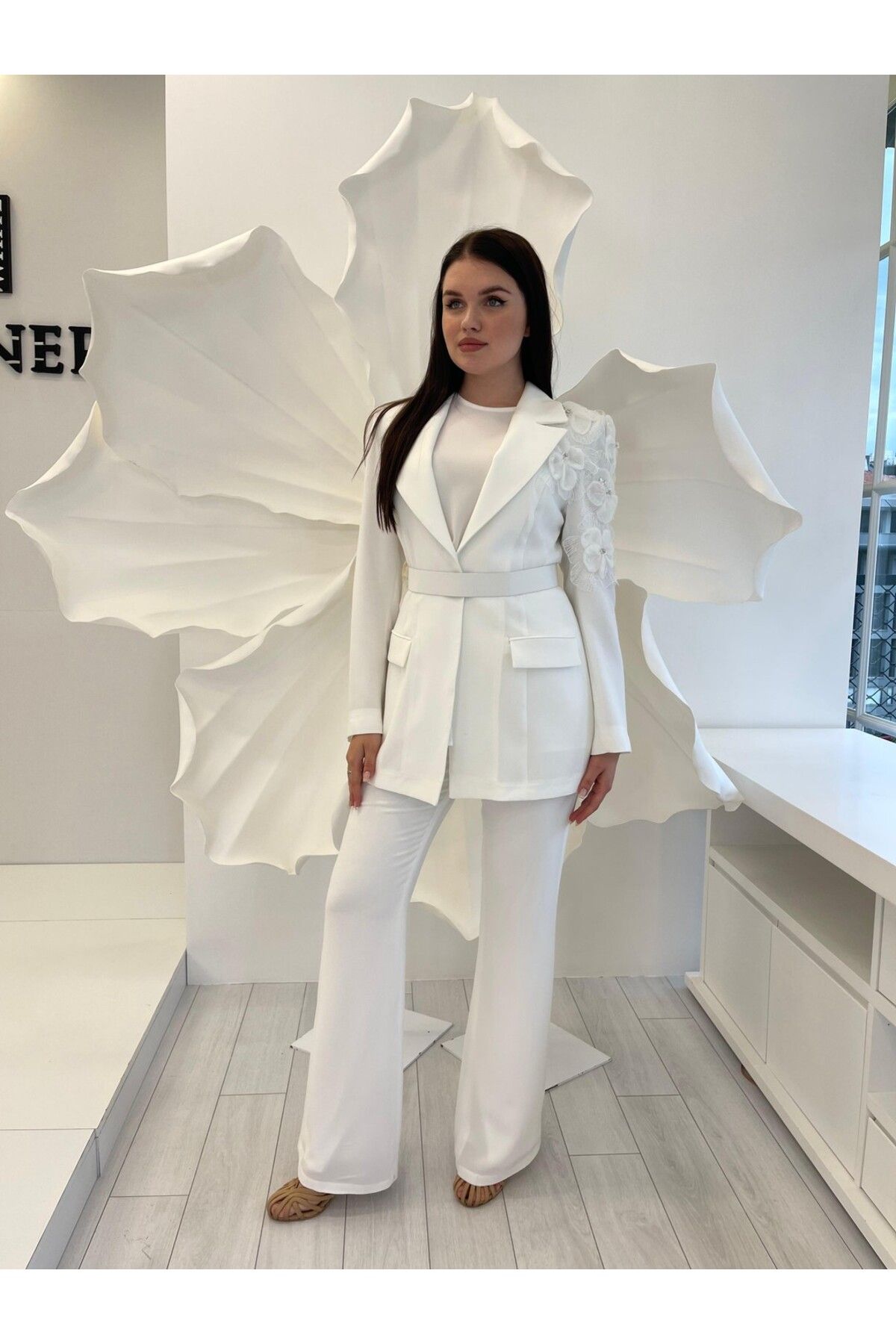 White Corner 3058 ÇİÇEKLİ ÜÇLÜ TAKIM