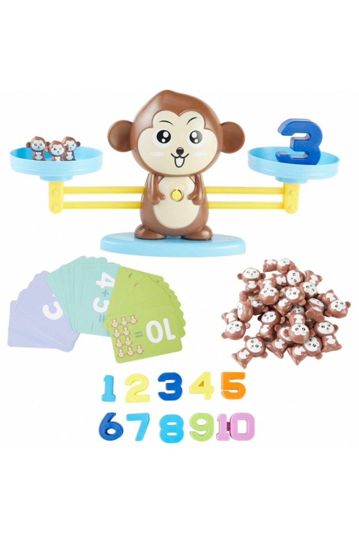 dalimag-Jucarie Maimuta tip balanta invatam matematica, joc de invatare a numerelor si jucarii educative pen 1