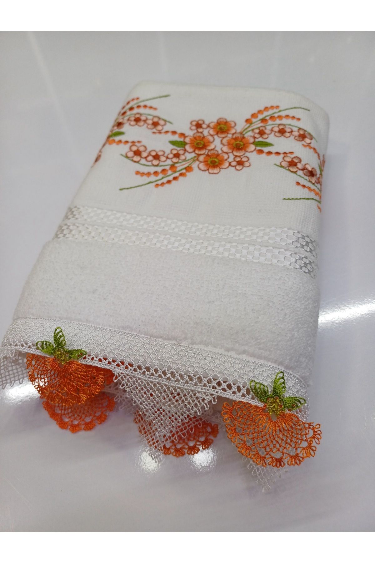 Butik El örgüsü oyalı el havlusu