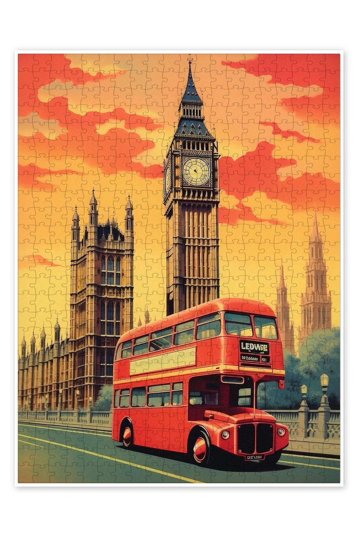 Jeronkarji Londra Seyahat Sanat 500 Parça Puzzle Yapboz Şehir Manzara Temalı Hobilik