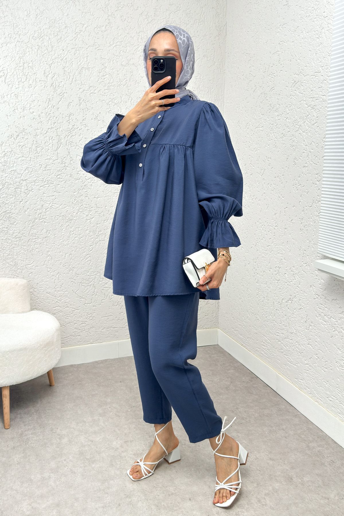 ALLMİRA FASHION Düğme ve Kol Büzgü Detaylı İkili Takım