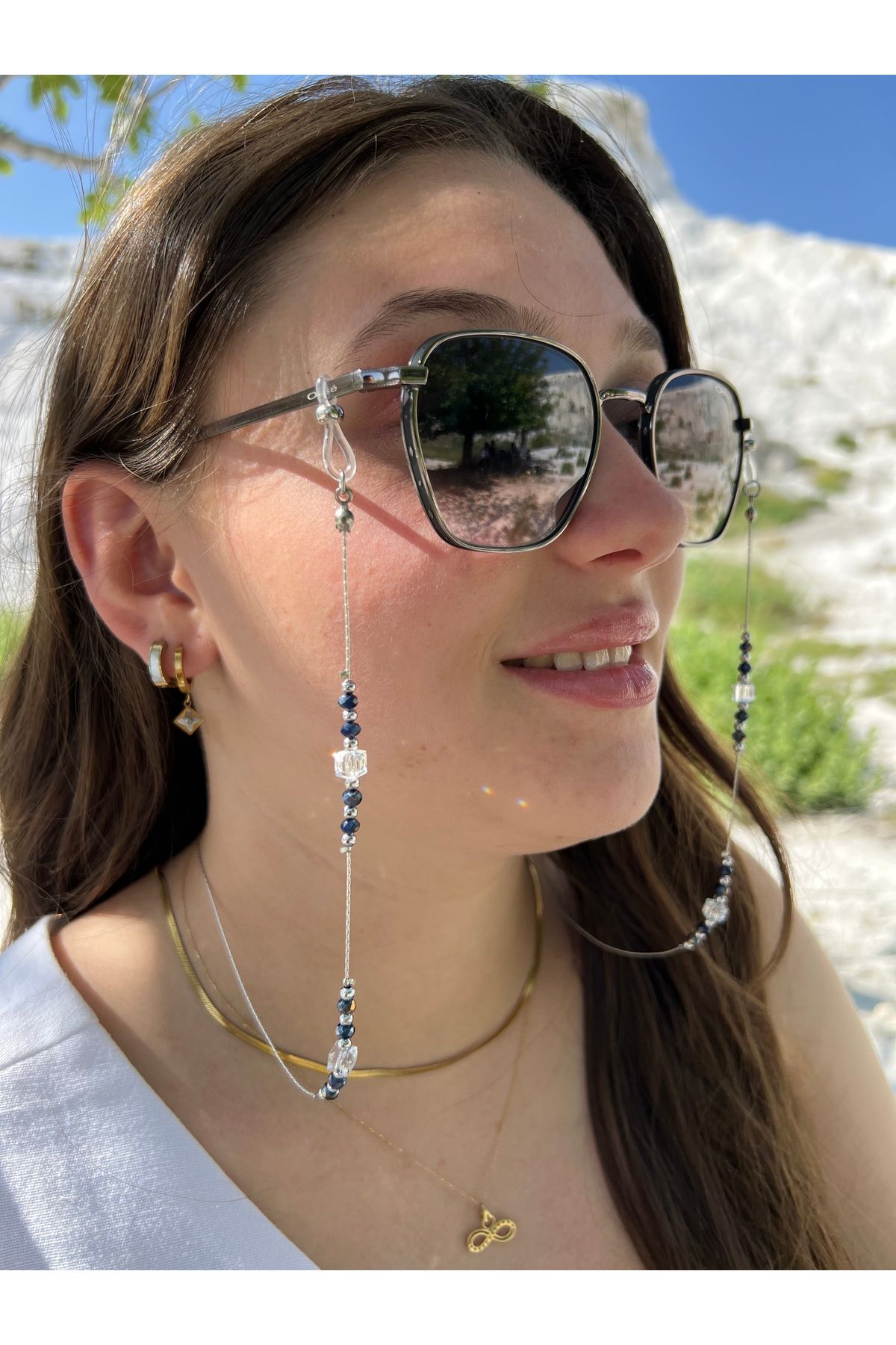 glasses accessory Gözlük zinciri gözlük askısı kristal boncuklu şık tasarım