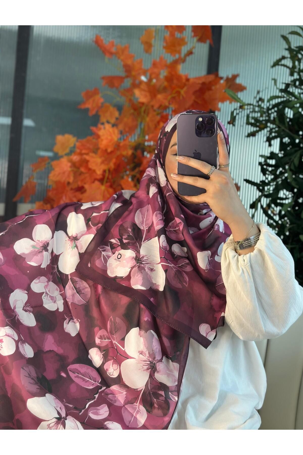 Oxygen Scarfs Wild Rose Pamuk ipek Şal-10007
