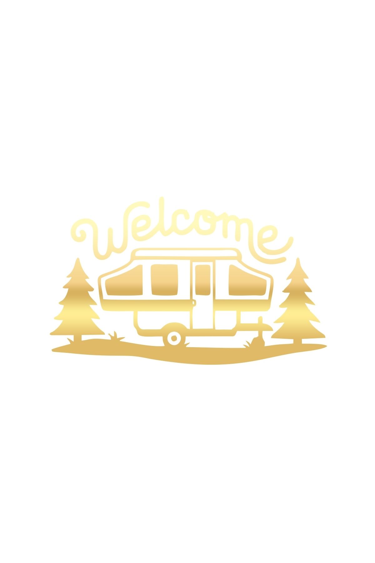 Reysa Tasarım Welcome Karavan Sticker 17x17 Cm Gold