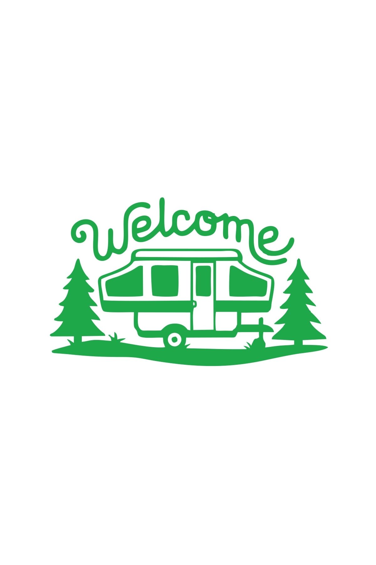 Reysa Tasarım Welcome Karavan Sticker 17x17 Cm Yeşil