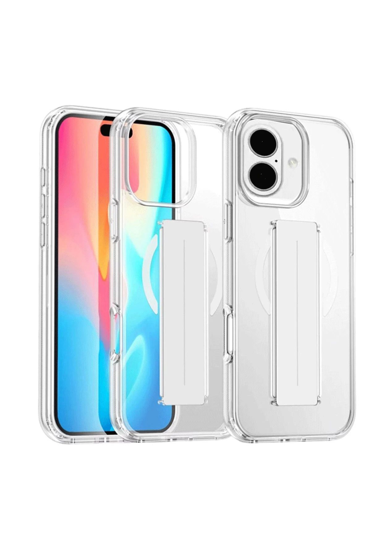 CepteToptan Joko iPhone 16 Kılıf Alfa Magsafe Standlı Kapak - Şeffaf