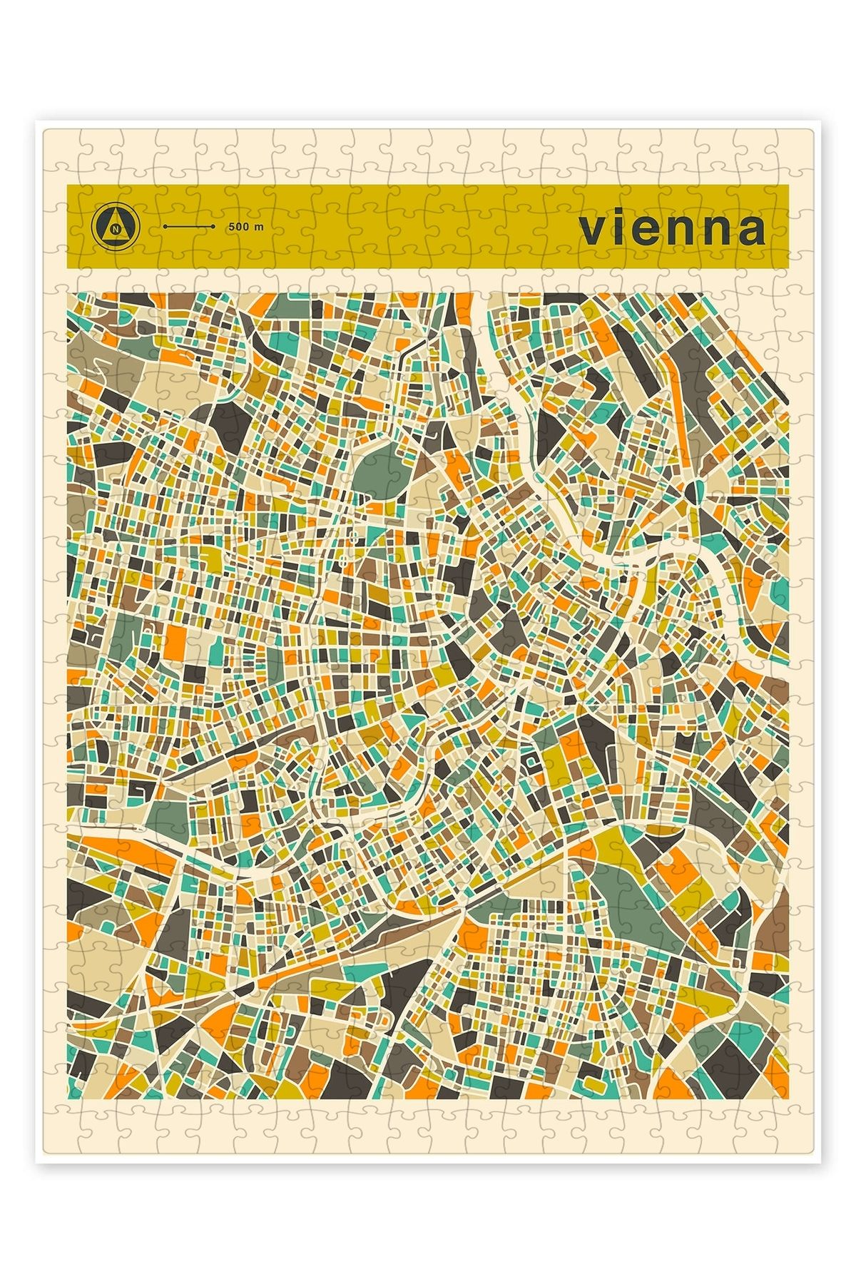 Jeronkarji Viyana Haritası III 500 Parça Puzzle Yapboz Şehir Manzara Temalı Hobilik