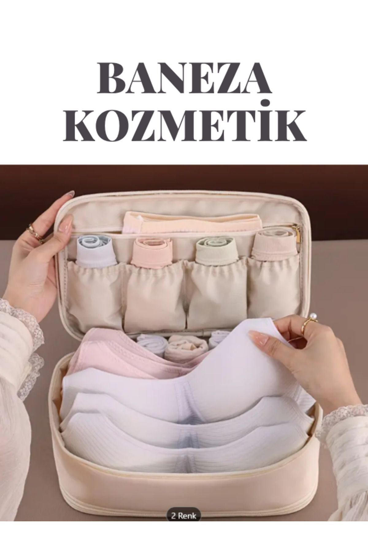 BANEZA 1 Adet Çift Katmanlı İç Giyim Organizatör Çantası