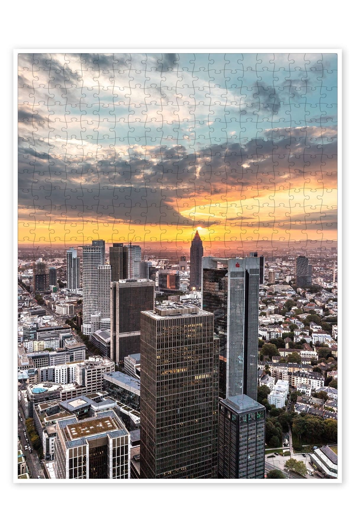 Jeronkarji Frankfurt yukarıdan, Maintower 500 Parça Puzzle Yapboz Şehir Manzara Temalı Hobilik
