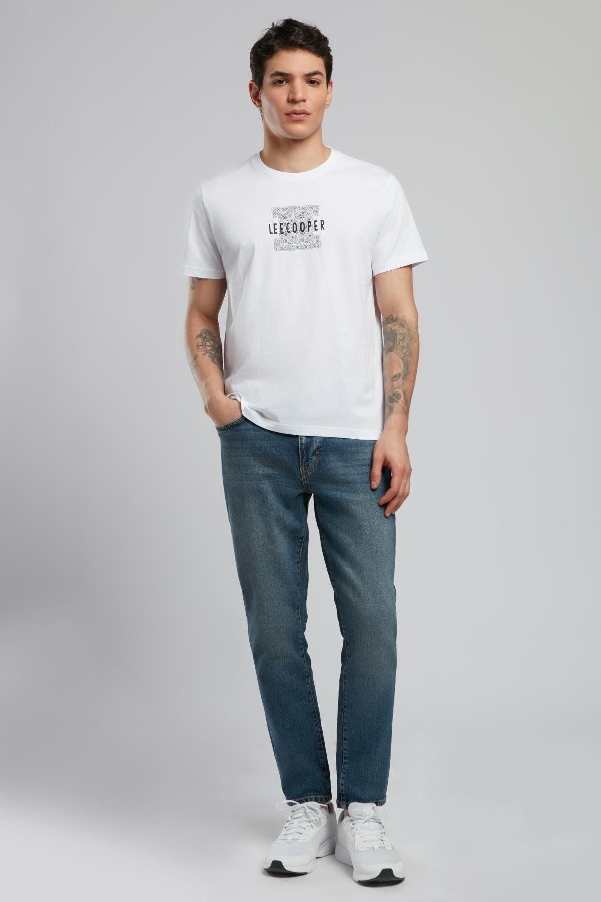 Lee Cooper Jack Normal Bel Dar Kesim Dar Paça Mavi Erkek Jean Pantolon