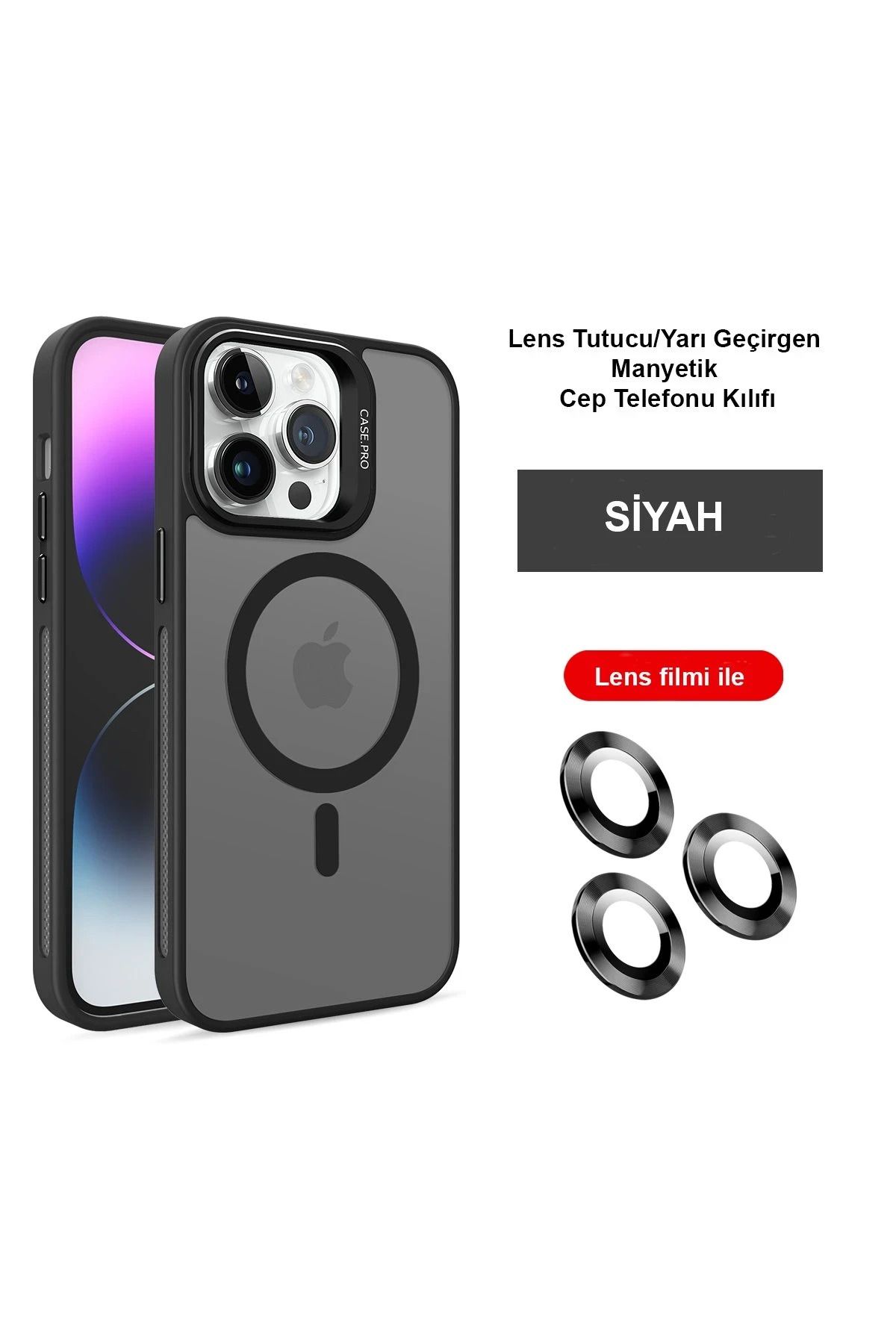 CepteToptan Joko iPhone 15 Pro Max Kılıf Flet Lens Magsafe Kapak - Siyah