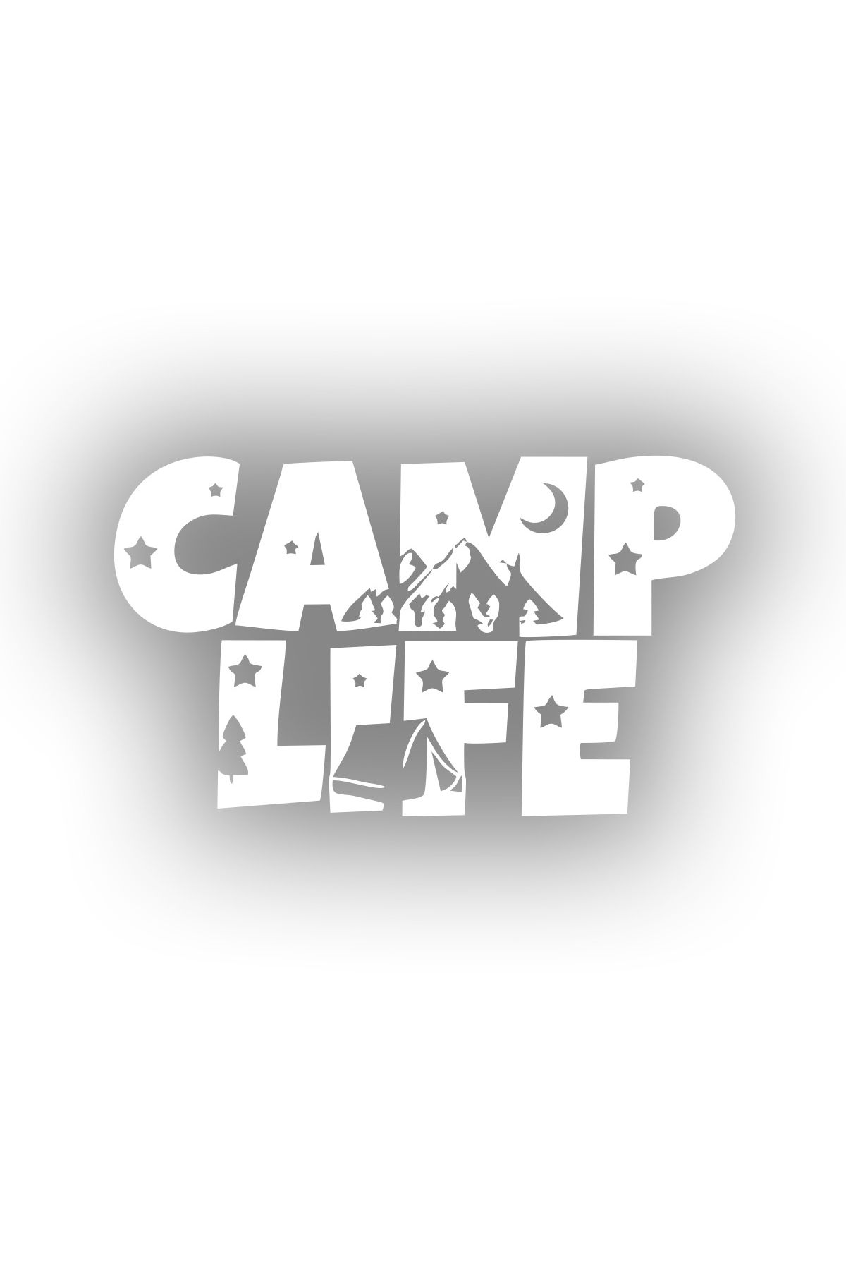 Reysa Tasarım Camp Lifer Sticker 17x17 Cm Beyaz