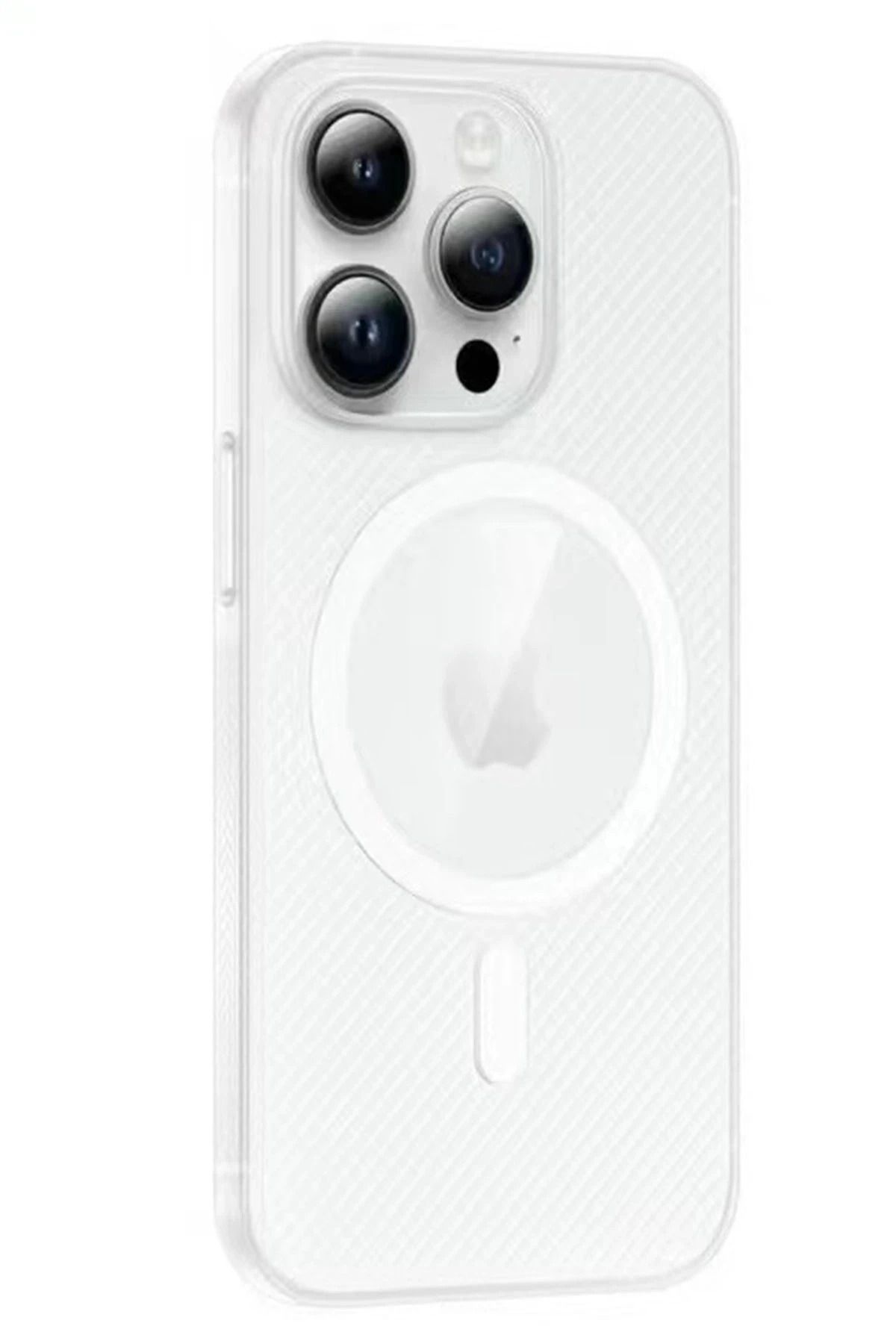 CepteToptan Movenchy iPhone 14 Pro Kılıf PP Magsafe Kapak - Beyaz