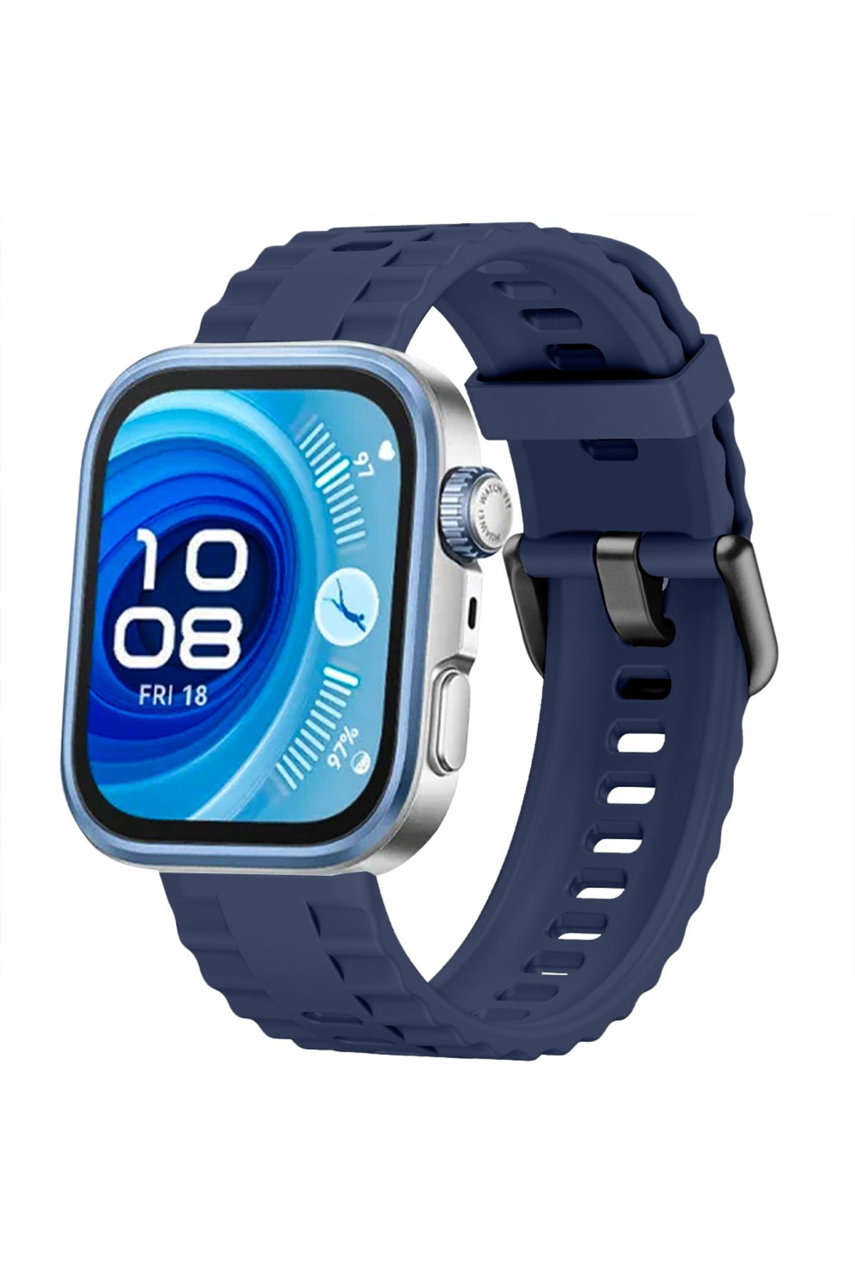 Sneezy Huawei Watch Fit3 Fit 4 Fit 4 Pro İle Uyumlu GlacierFlex Metal Tokalı Spor Silikon Kordon