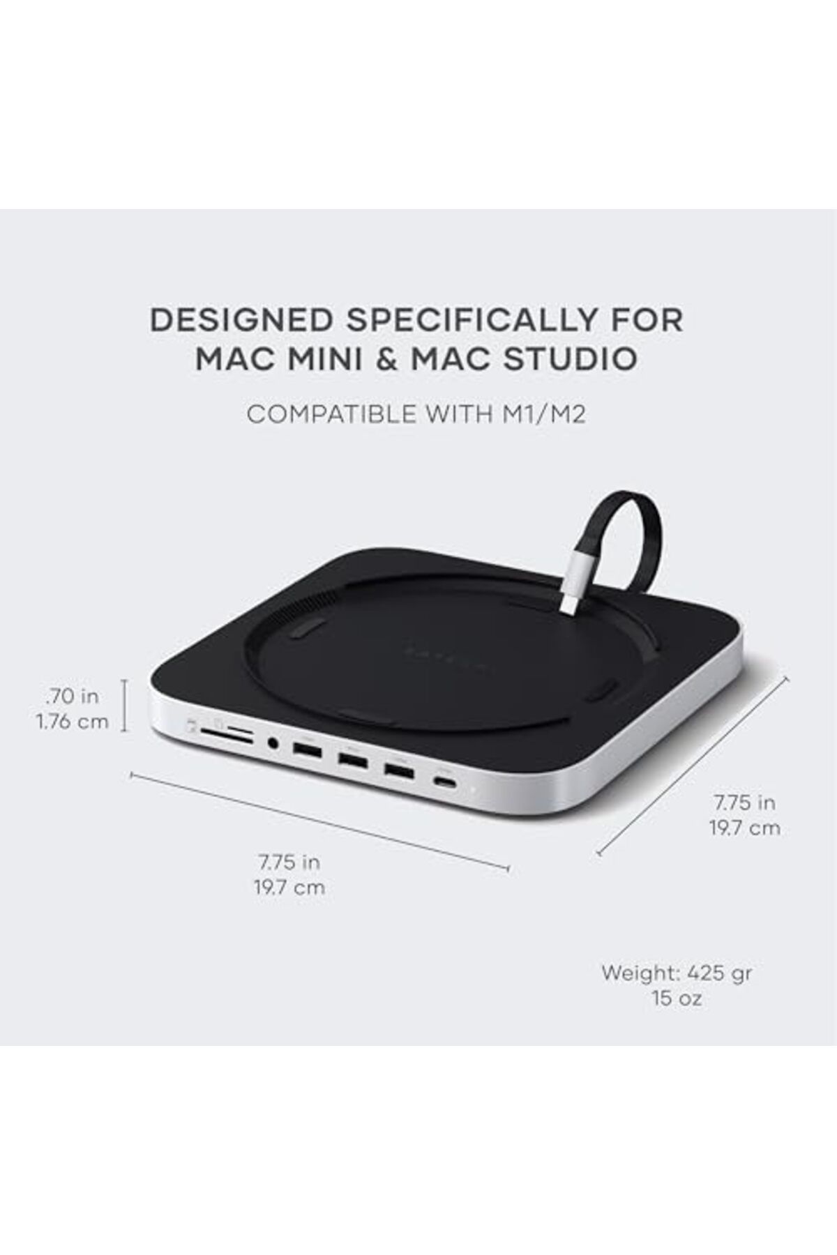 Satechi-Satechi Mac Mini Hub & Stand with SSD Enclosure for NVME/SATA M.2 8