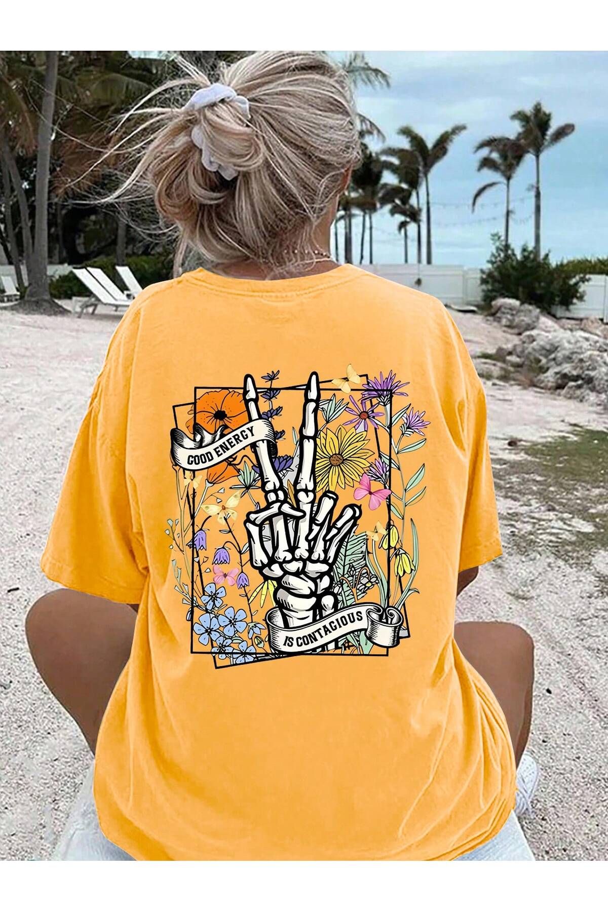 DAXİS Sportwear Company KADIN Sırt Baskılı Bisiklet Yaka Tişört