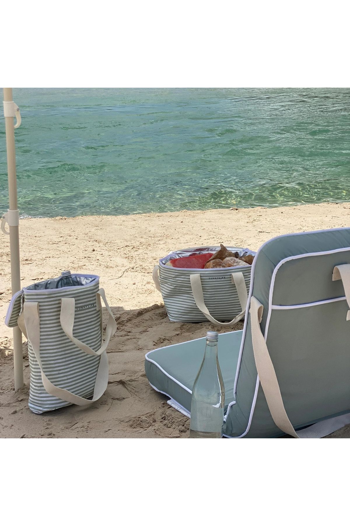 SunnyLife La Palma Adaçayı Çizgili Soğutucu İçecek Çantası