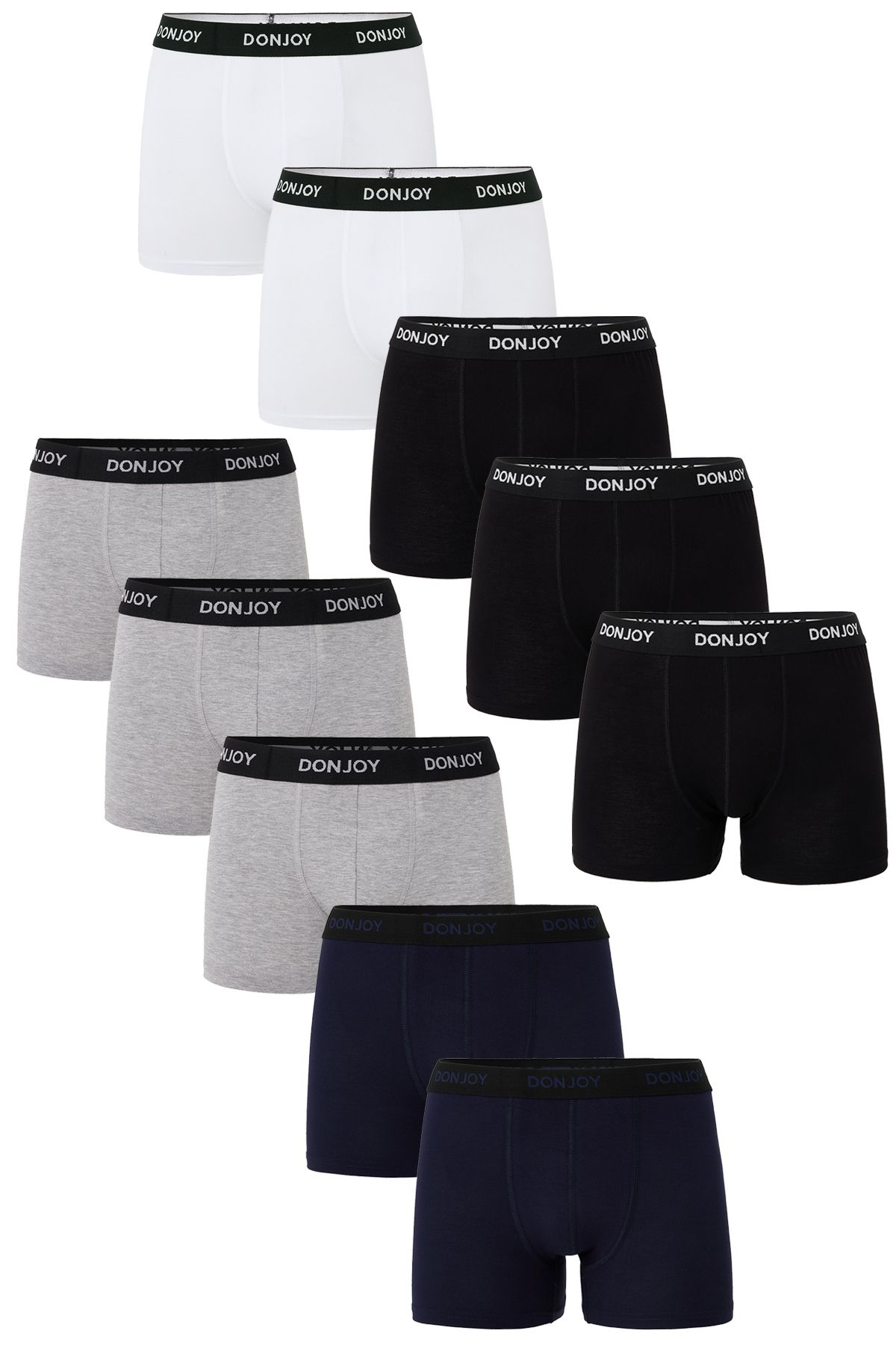 don joy Erkek 10'lu Pamuklu Penye Beli Lastikli Boxer