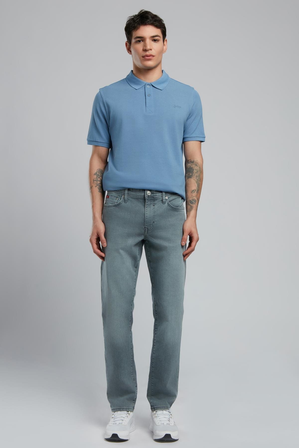 Lee Cooper Jagger Normal Bel Dar Kesim Düz Paça Gri Erkek Jean Pantolon
