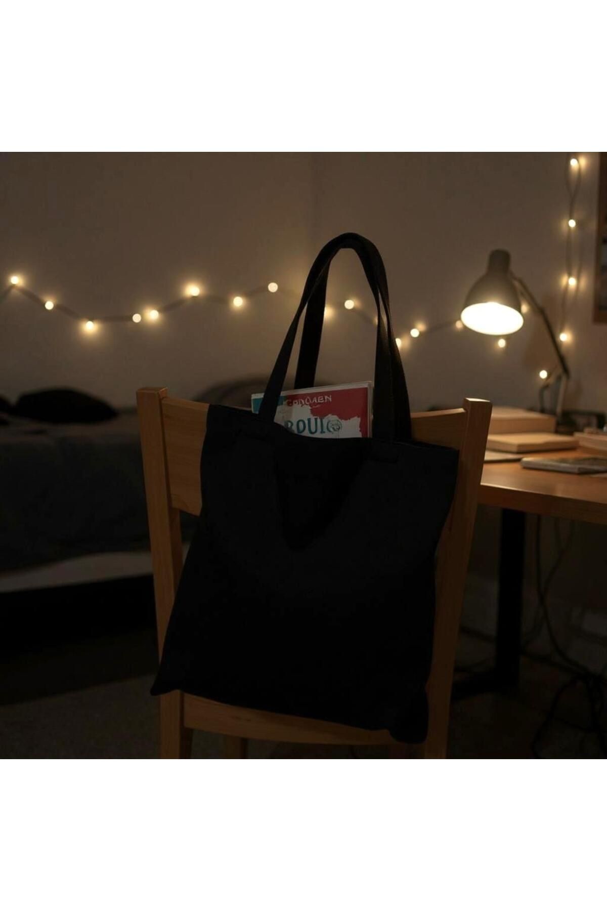 Velora Jewelry Siyah tote kanvas çanta sert dayanıklı kumaş tuval yapımı için uygun çanta