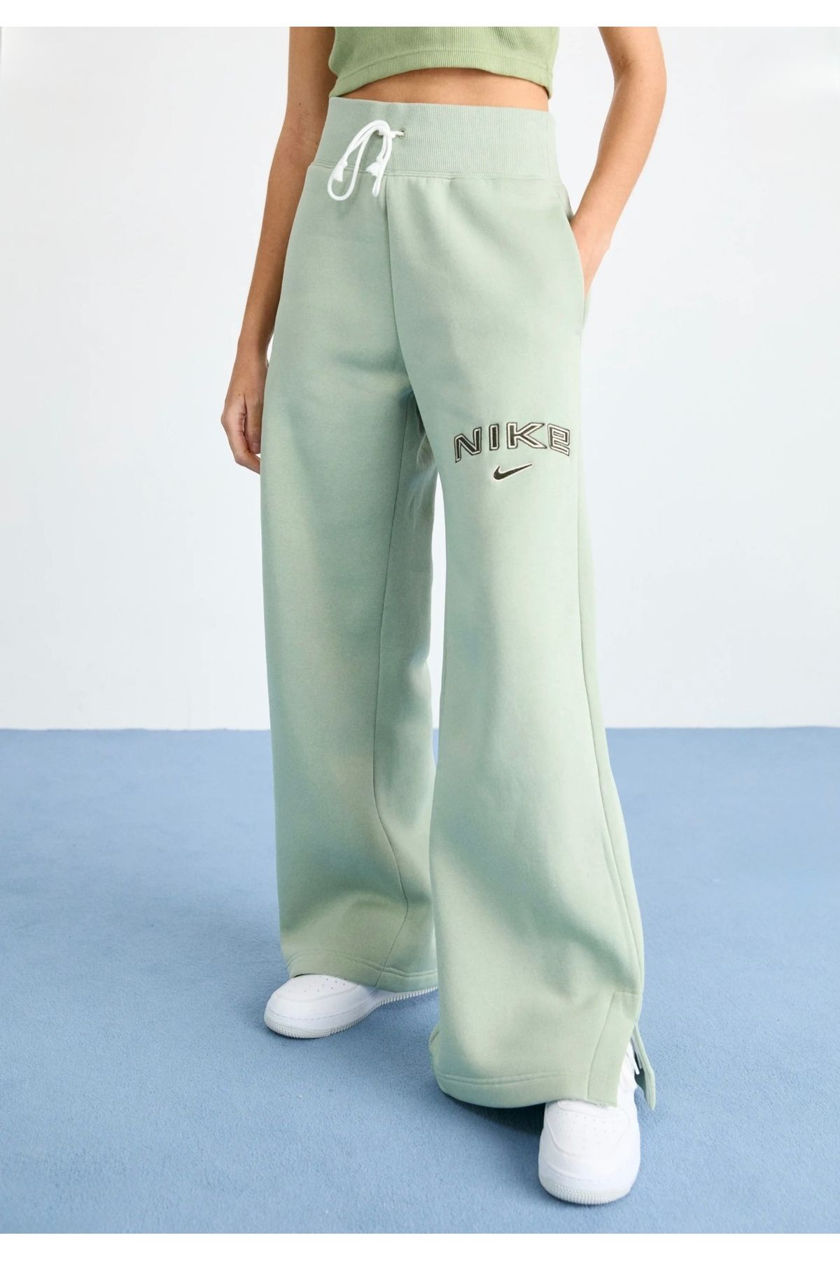 Nike Sportswear Phoenix Fleece Yüksek Belli Yeşil Kadın Eşofman Altı