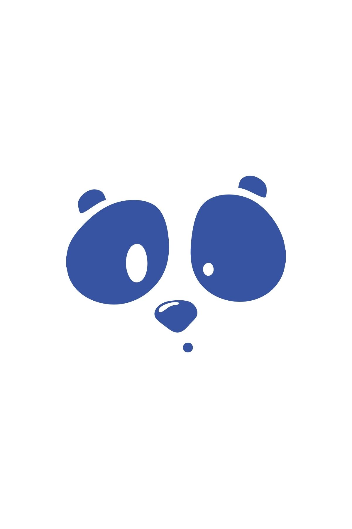 Reysa Tasarım Panda Surat Sticker 17x17 Cm Mavi
