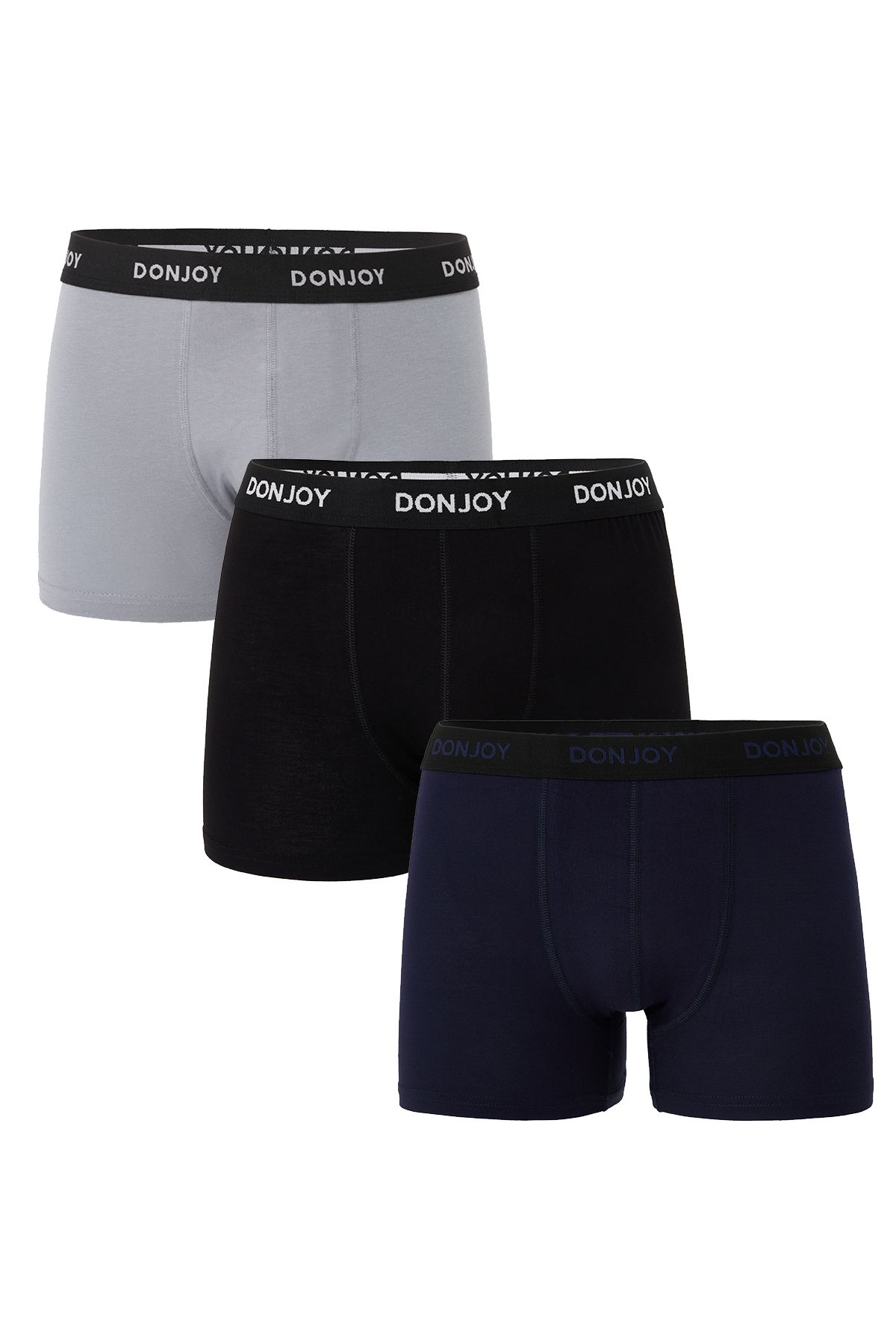 don joy Erkek 3'lü Pamuklu Penye Beli Lastikli Boxer