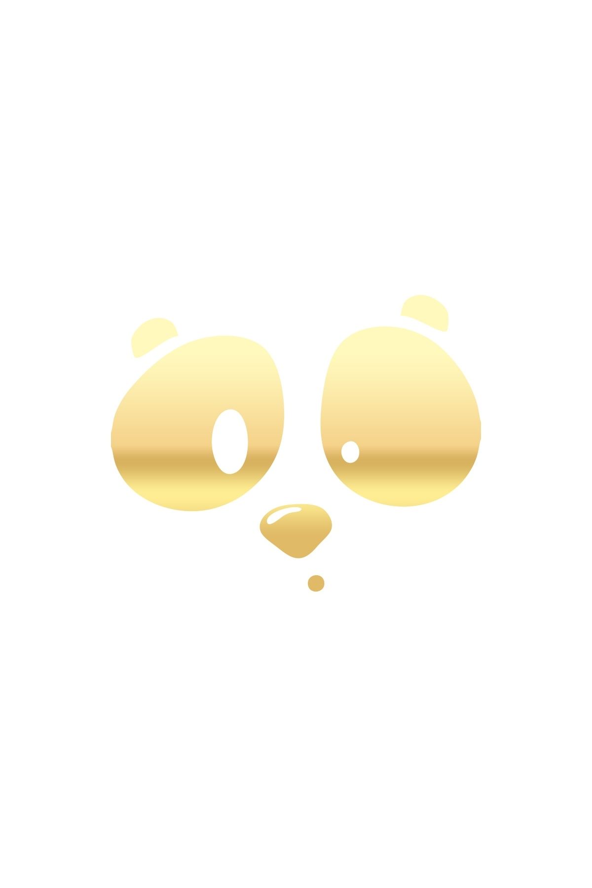 Reysa Tasarım Panda Surat Sticker 17x17 Cm Gold