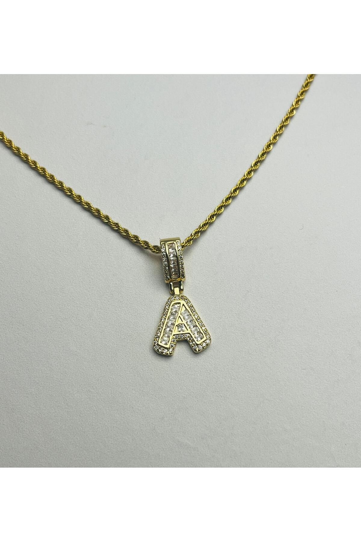 ASİN ACCESSORİES Burgu Zincir Harf Kolye