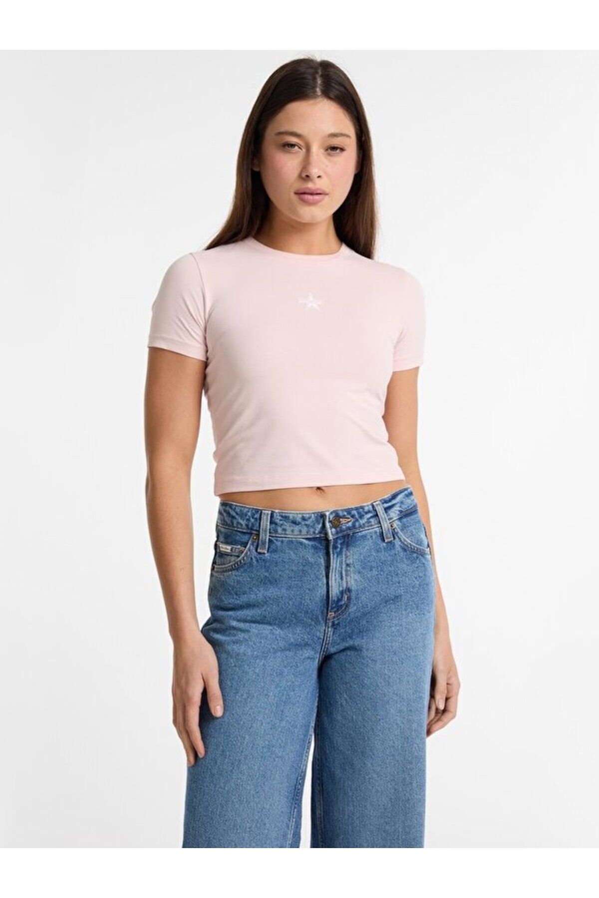 Guess Jeans Ss Cn Baby Kadın Boxy Fit T-Shirt