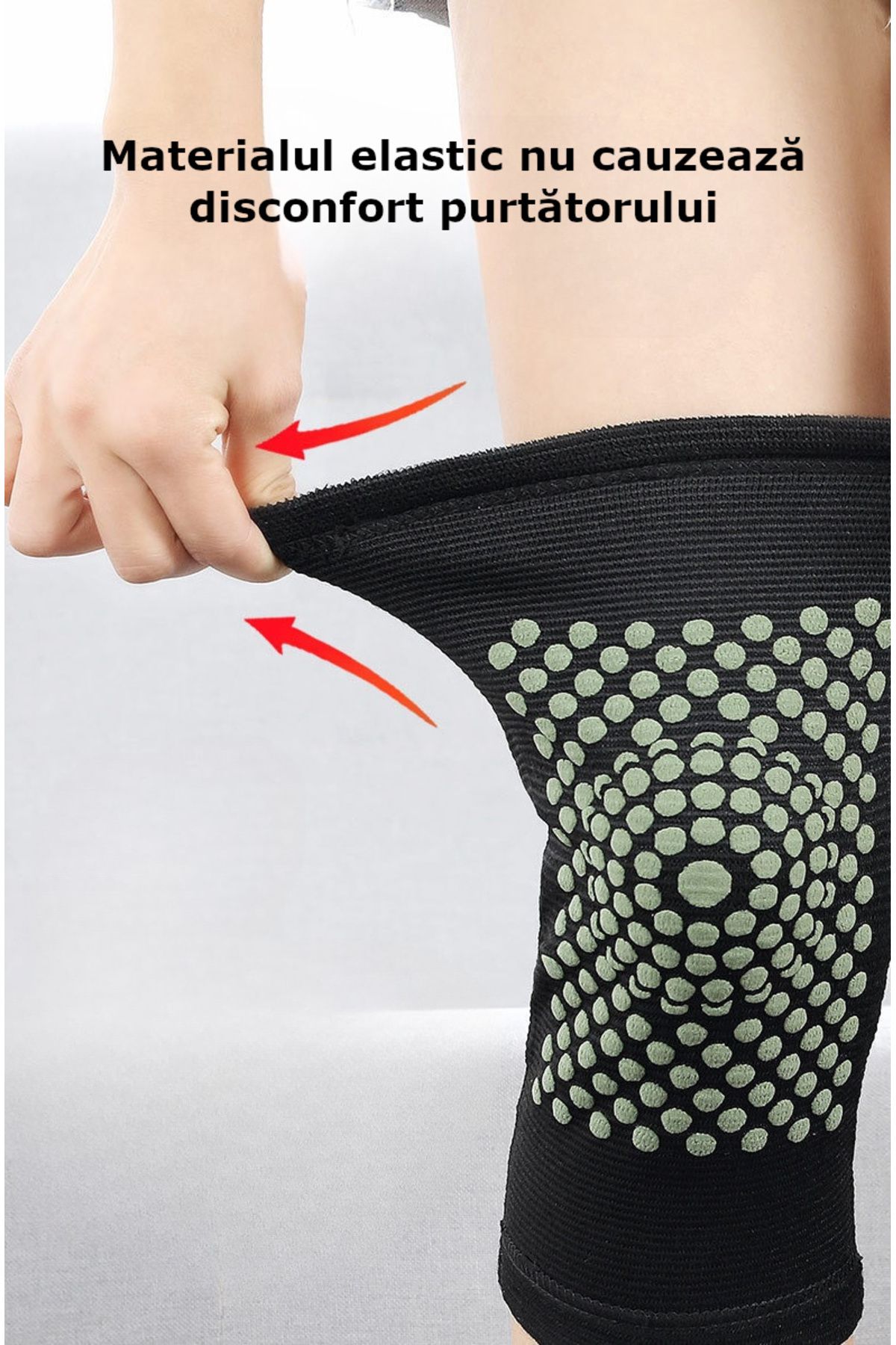 Influential Tech-Tourmaline Knee Pads Set, Elastic, Self-Heating, Medium Length, Unisex, Universal Size, 2 pcs 3
