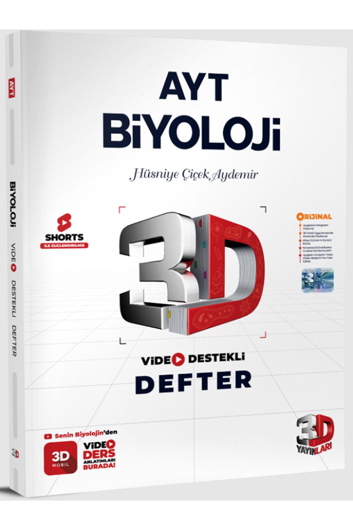 Efsane Yayınları 3D AYT BİYOLOJİ Video Destekli Defter / Video Ders Anlatımlı