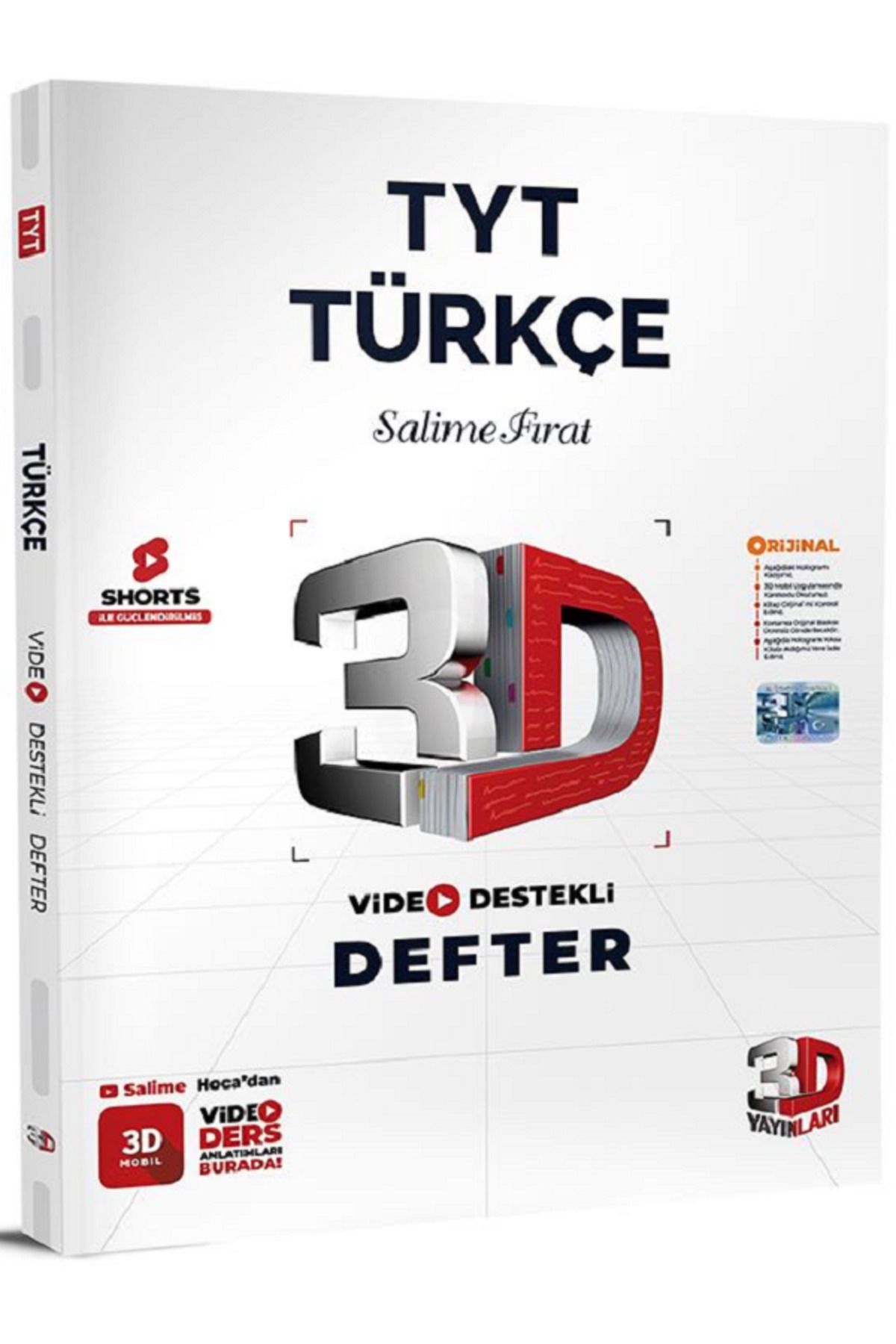 Efsane Yayınları 3D TYT Türkçe Video Destekli Defter / Video Ders Anlatımlı