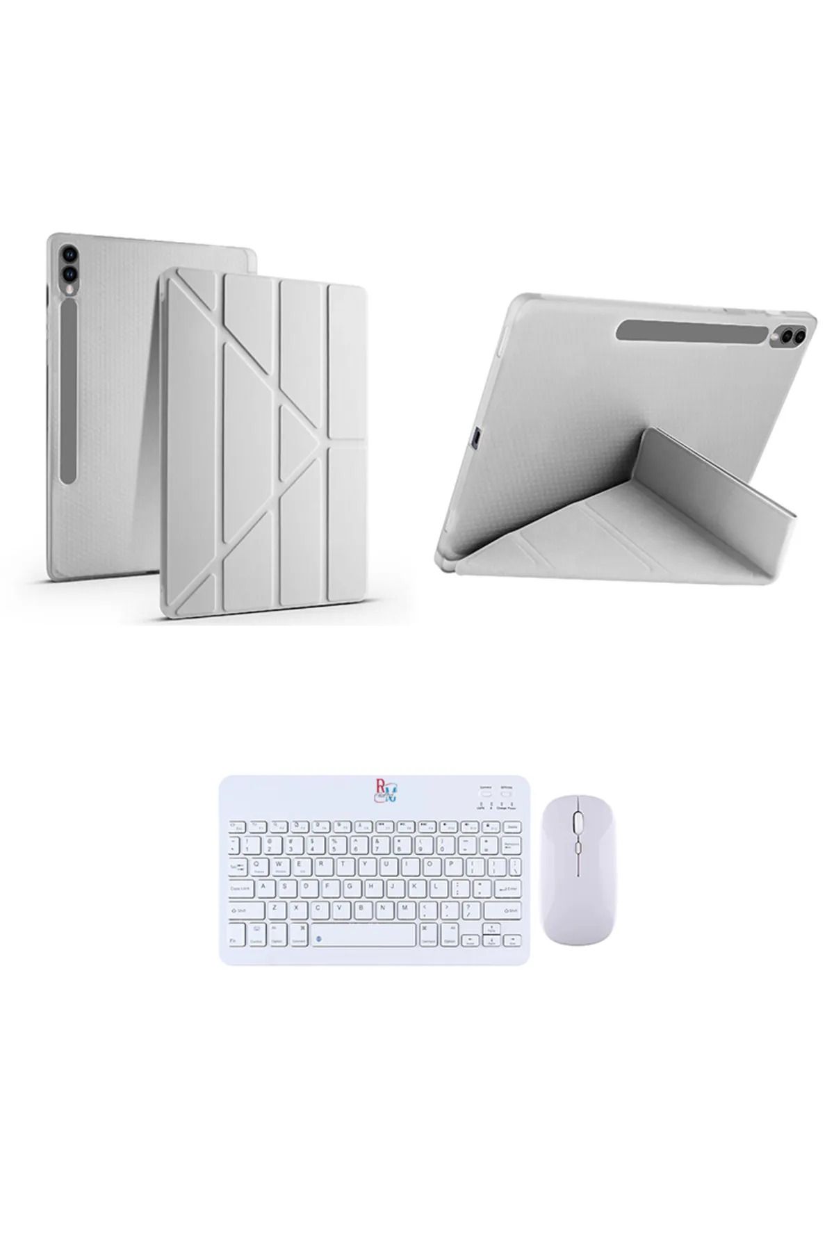 redmud teknoloji Samsung Galaxy Tab S9 FE Plus X610 12.4 inç İle Uyumlu Standlı Kılıf Ve Klavye Mouse 2 li Set