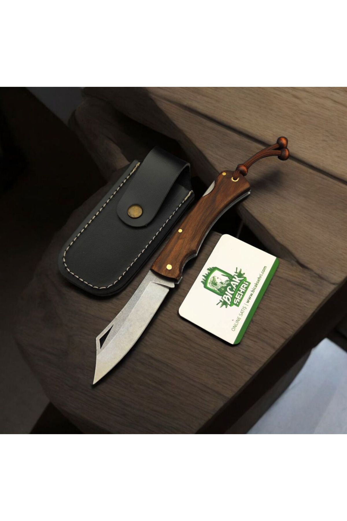 shop El yapımı ceviz ağacı kabze sırttan kilitli açılır kapanır kamp çakısı