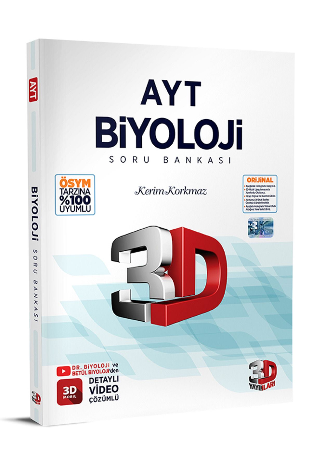 Efsane Yayınları 3D Yayınları AYT BİYOLOJİ Soru Bankası / Detaylı Video Çözümlü / ÖSYM Tarzına %100 Uyumlu