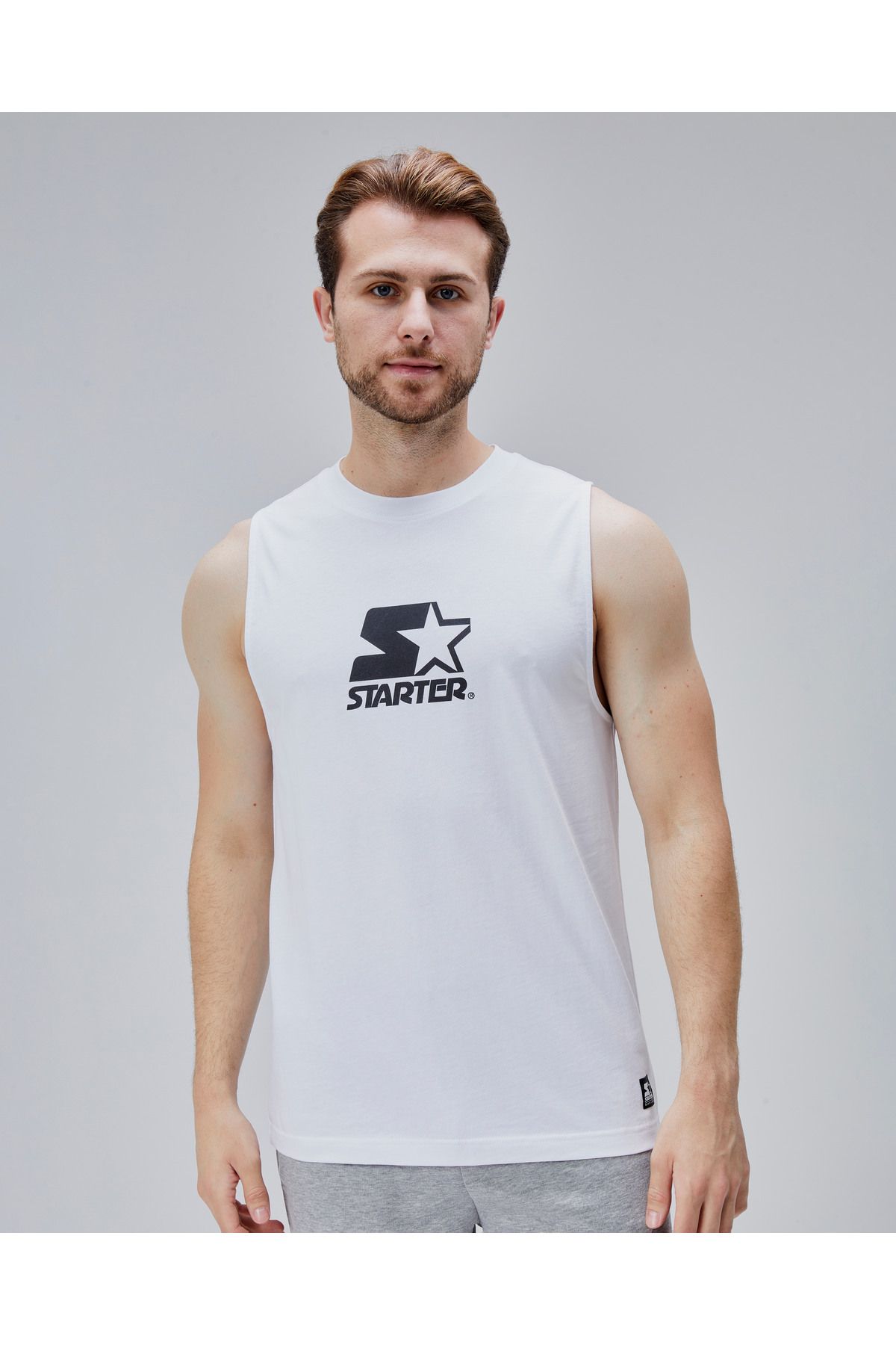 Starter GONZALE Beyaz Bisiklet Yaka Baskılı Oversize Erkek Tshirt